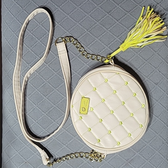 Betsey Johnson Handbags - Betsey Johnson Luv Crossbody Purse Cream Hearts NWOT